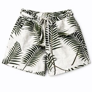 H&M Green Leaf Print Women's Cargo Shorts